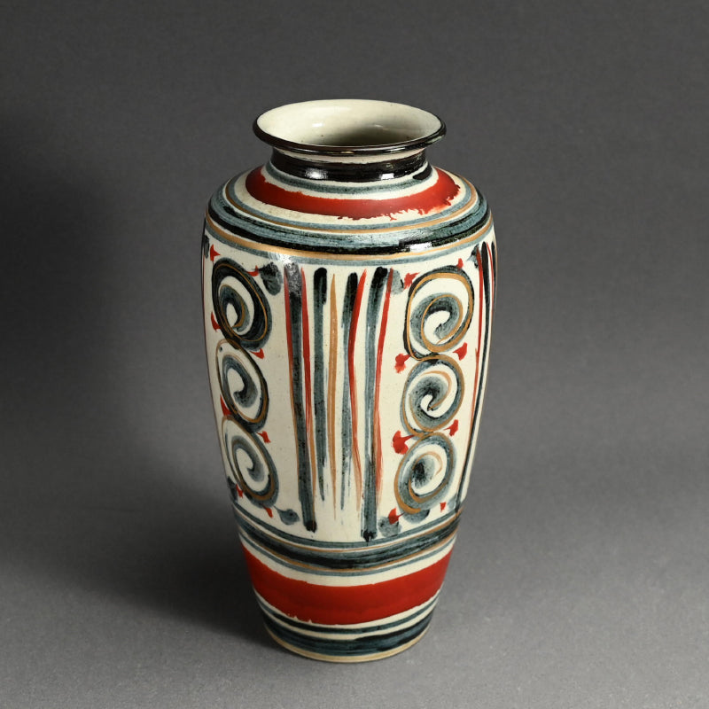 Mid-century Vase ー清水 六兵衛 “藍彩泉文四方花瓶”