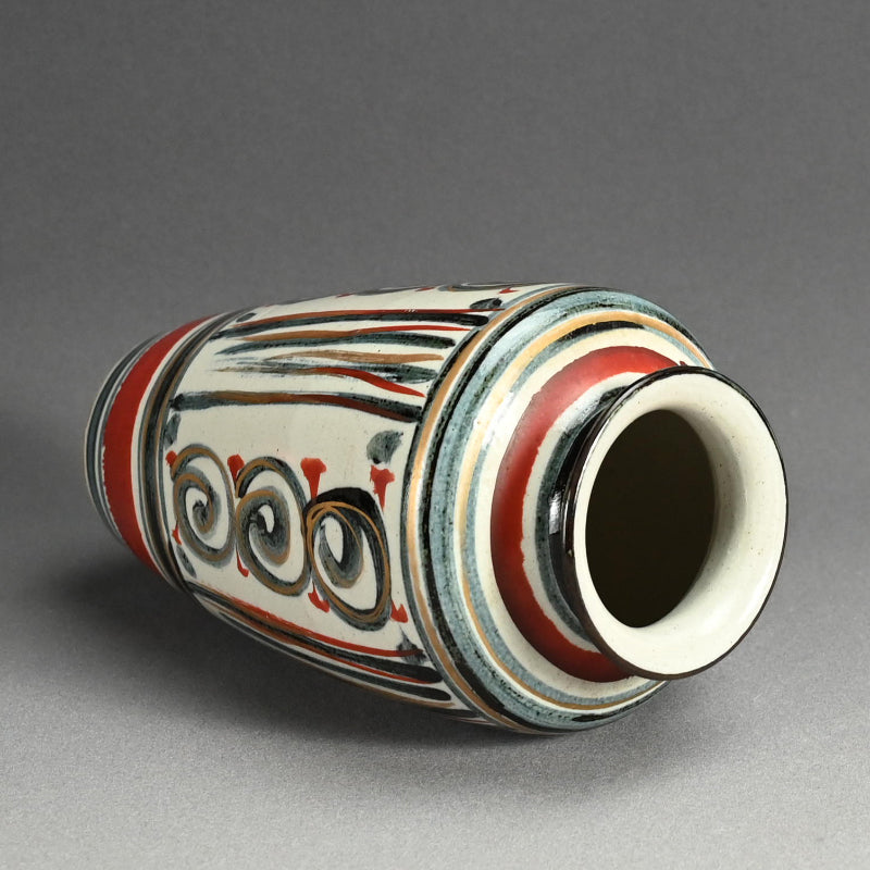 Mid-century Vase ー清水 六兵衛 “藍彩泉文四方花瓶”