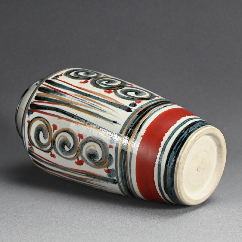 Mid-century Vase ー清水 六兵衛 “藍彩泉文四方花瓶”