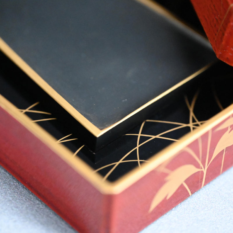 Antique Japanese Rimpa Revival Lacquer Writing Box ー秋草絵硯箱