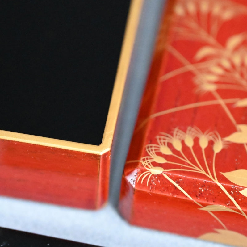 Antique Japanese Rimpa Revival Lacquer Writing Box ー秋草絵硯箱