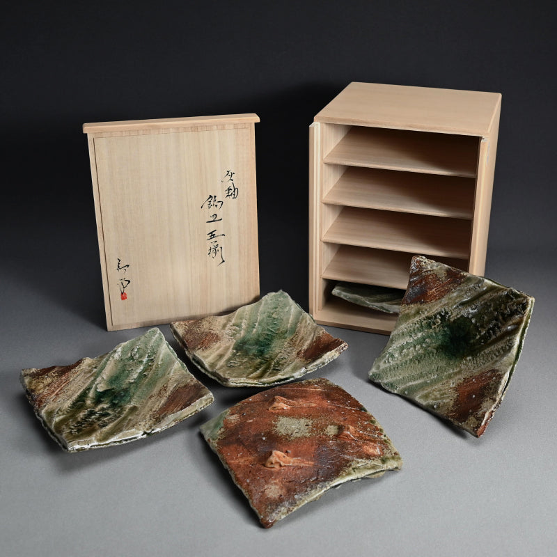 Iga Shinogi 5 pc. Plate Set ー新 学 “鎬皿”