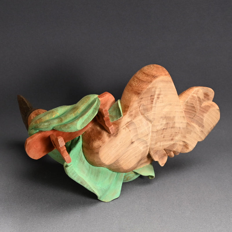 Antique Wood Sculpture, Kakinomoto Hitomaro, 36 Immortal Poets