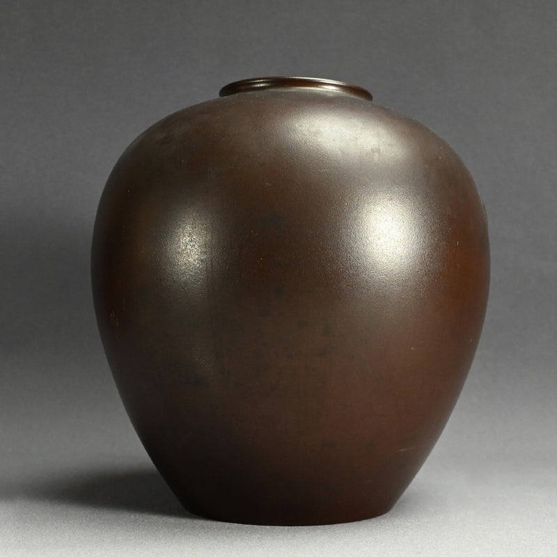 Antique Japanese Bronze Koi Vase, Swimming Carp