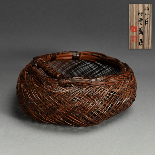 Woven Bamboo Vase ー二代 田邊 竹雲斎 “寿海 花籃"