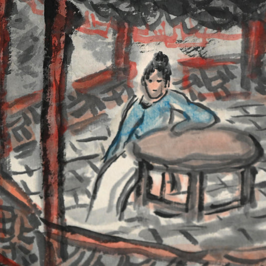 松の中 大正時代の絵画 ー白倉二峰「松経幽通図」