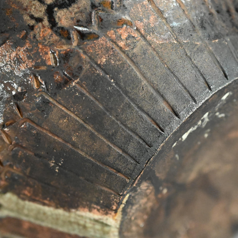 Beautiful Antique Japanese Seto Heiji Vase ー“丸菊文 印花瓶子”