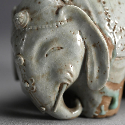 19th c. Japanese Elephant-Shaped Seiji Koro Incense Burner