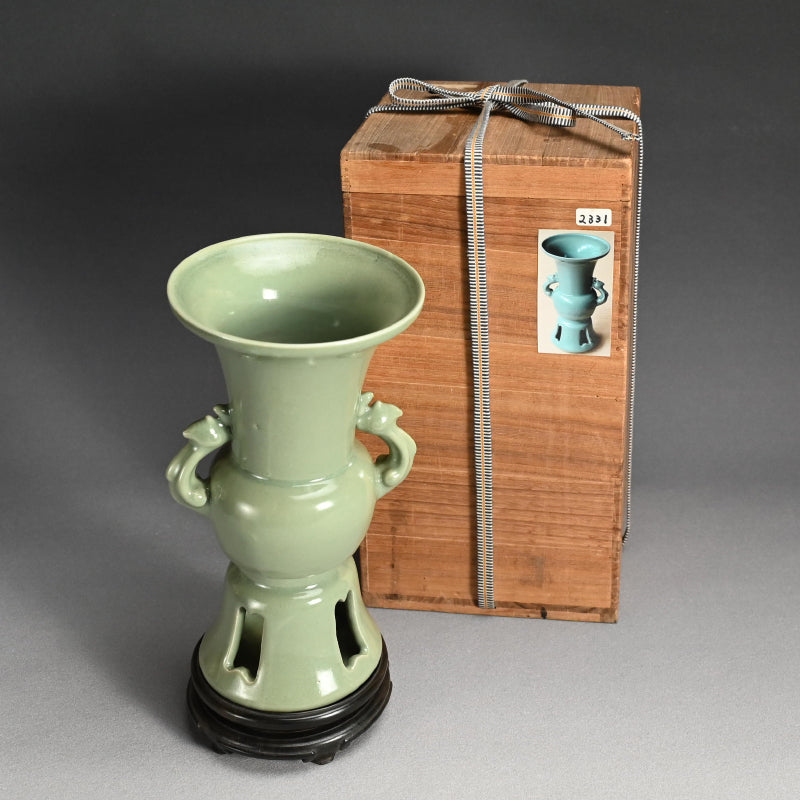 Published Antique Japanese Sanda Seiji Celadon Vase