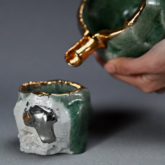 Celadon Shuki Sake Set ー市川 透 “Céladon 酒器片口2点セット”