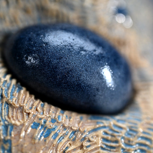 Female Sculptor Blue Shell ー向井 奈生子 “蓋物 蒼殻”