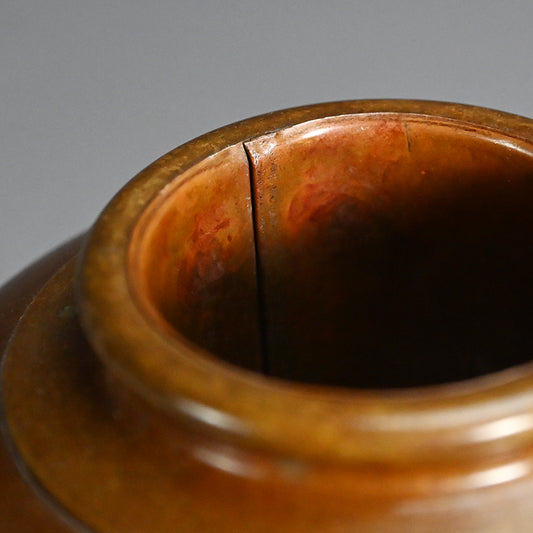 Meiji Yellow Bronze Vase ー金谷 五良三郎 "黄唐銅段附 花瓶"