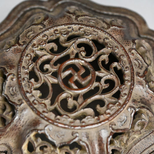 Incredible Kurinuki Carved Bamboo Koro Incense Burner