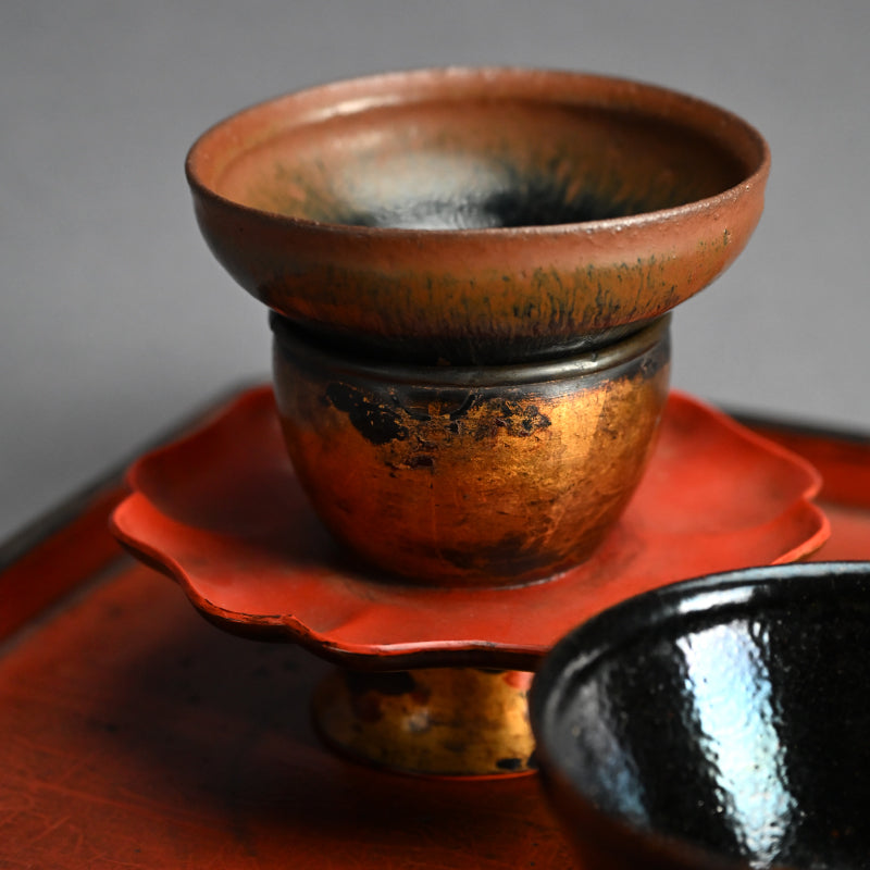 Large Tenmoku Chawan Tea Bowl ー横井 米禽 "茶碗"