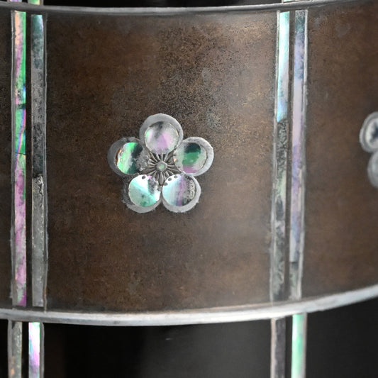 アンティーク漆器花瓶 梅の花