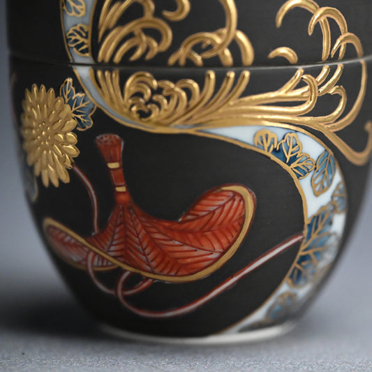 Exquisite natsume Maccha Tea Container ー山本 一洋 “純プラチナ彩 寿”
