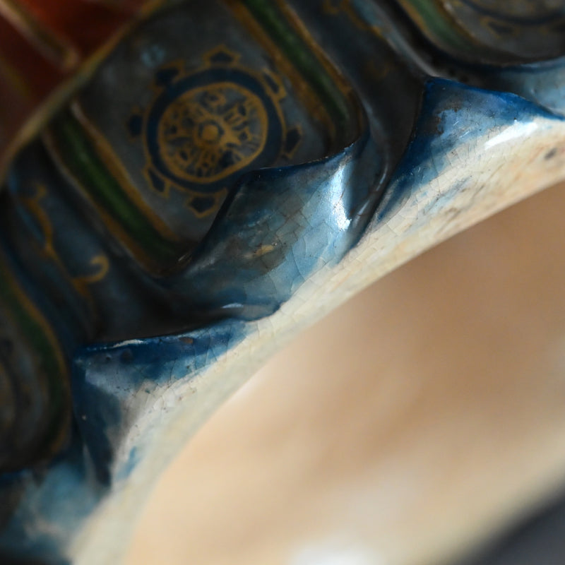 Beautiful Antique Japanese Lotus Pedestal Koro Incense Burner