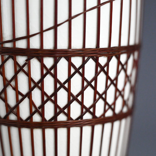 Rare Tankoji Yaki Pottery Vase Bound with Basket Weave