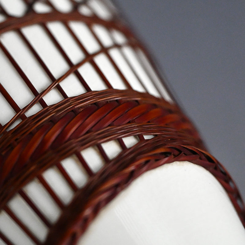 Rare Tankoji Yaki Pottery Vase Bound with Basket Weave