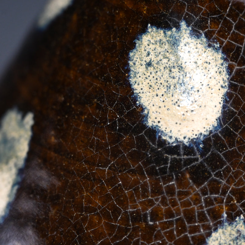 Beautiiful Mingei Vase by Rakutogama ー楽久登窯 西村 昌光 "鉄釉藁灰釉打掛 花器"