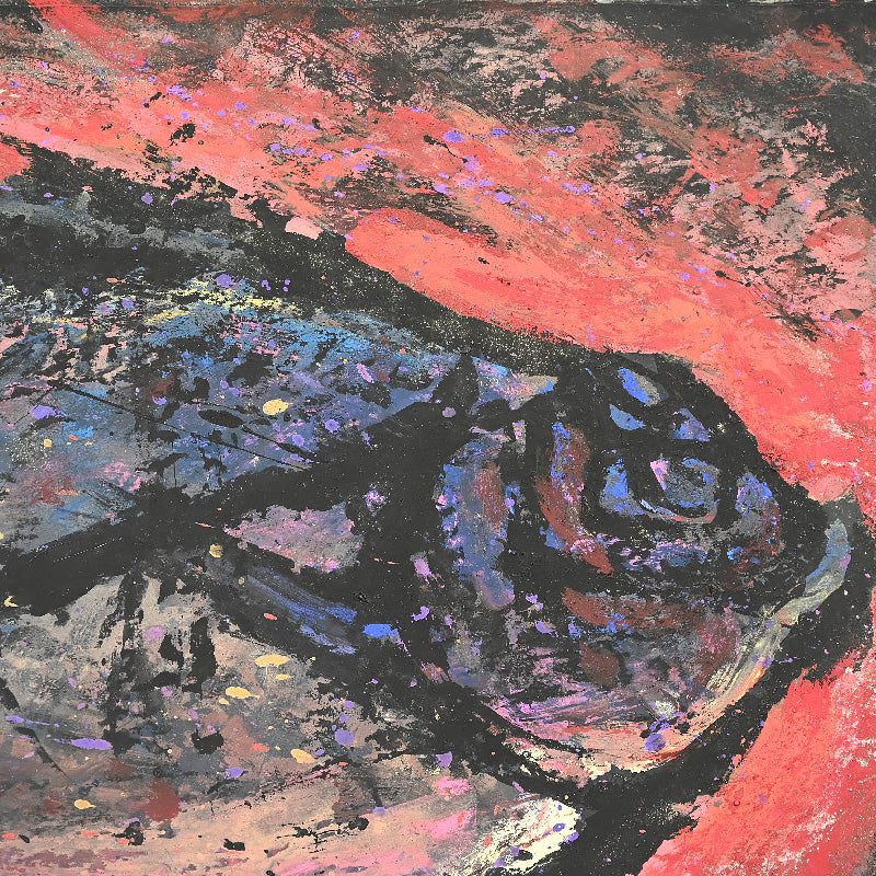 Frantic Framed Nihonga Painting of a Flounder ーのむら 清六 "カレイ図"