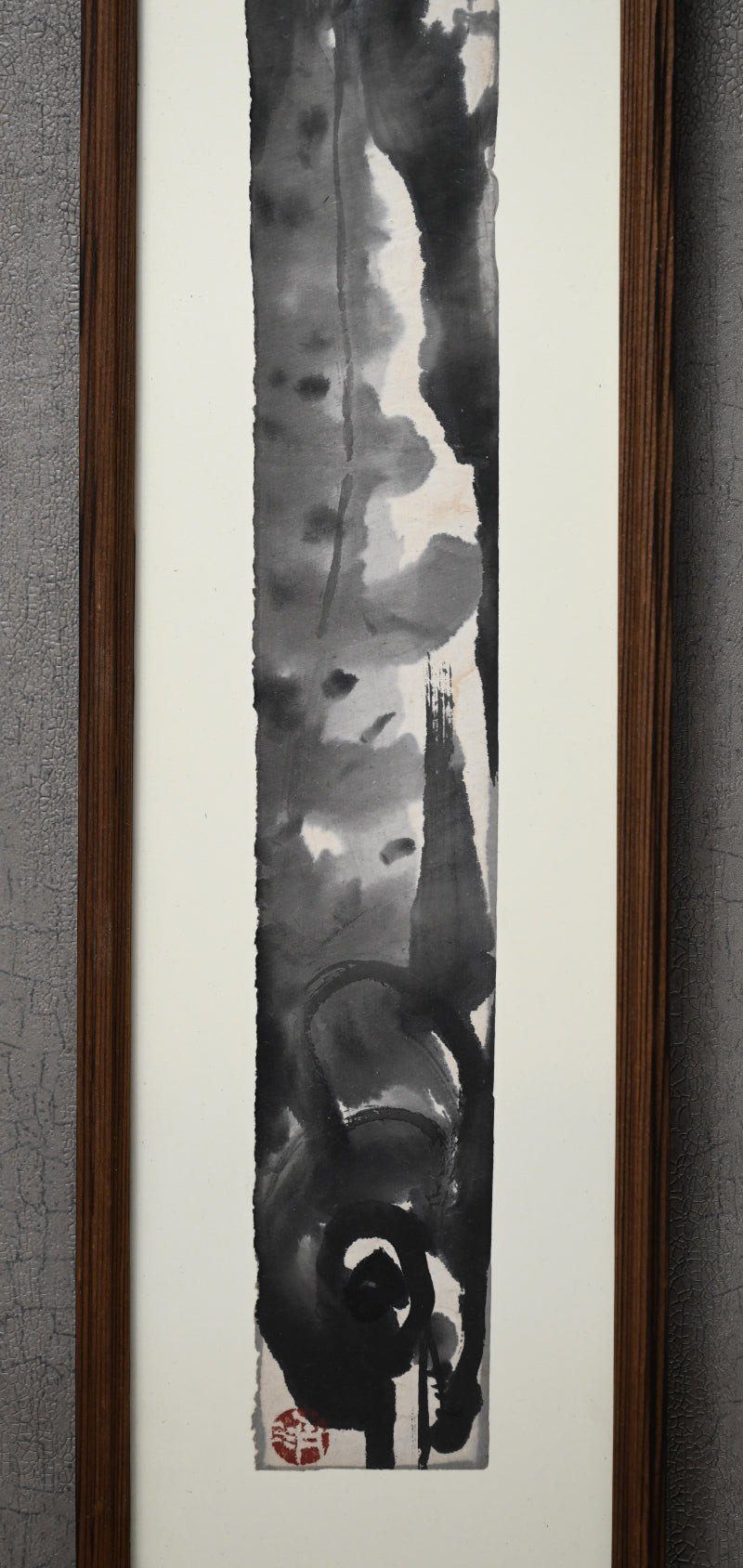 Framed Tanzaku Poem Card, Yamame ーのむら 清六 "山女魚"