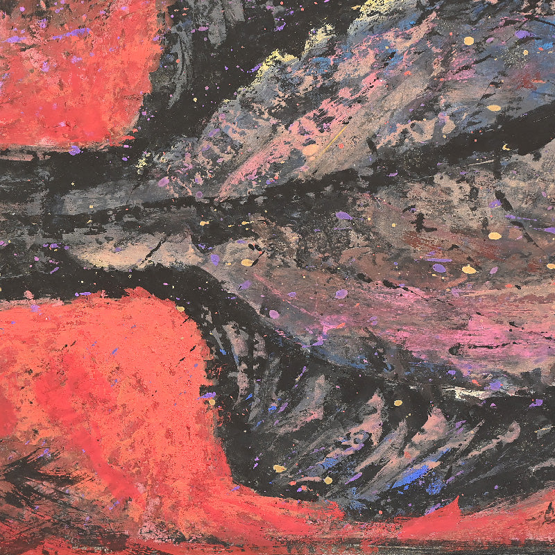 Frantic Framed Nihonga Painting of a Flounder ーのむら 清六 "カレイ図"
