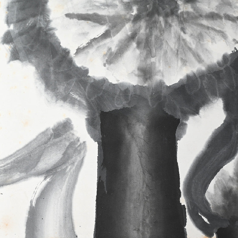 Large Allium Flower Sumi-e Ink Painting ーのむら 清六 "ねぎぼうず"