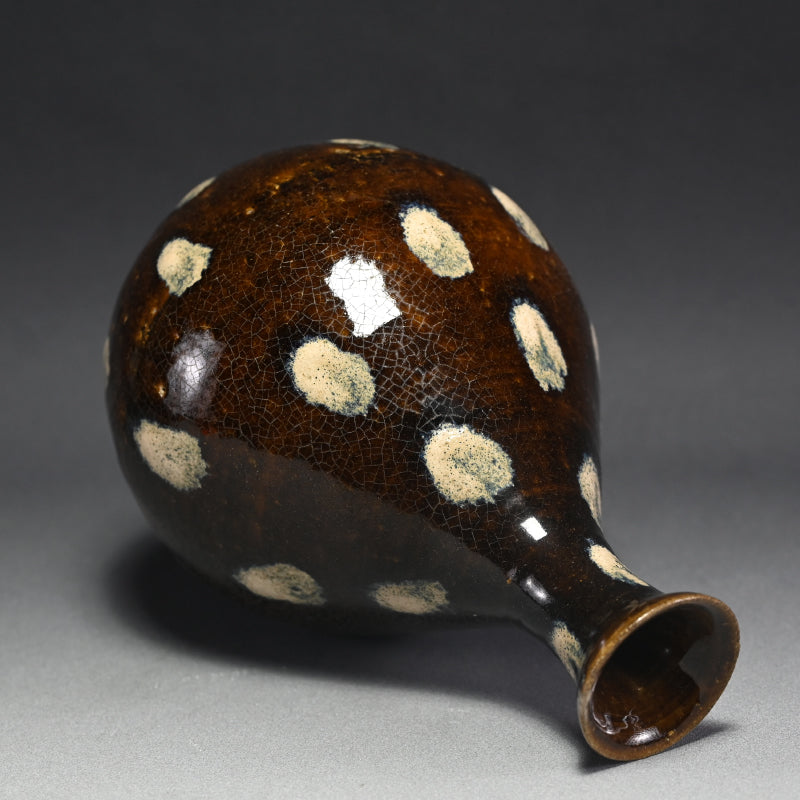 Beautiiful Mingei Vase by Rakutogama ー楽久登窯 西村 昌光 "鉄釉藁灰釉打掛 花器"