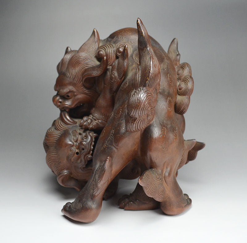 Antique Japanese Bizen Shishi Saikumono Object