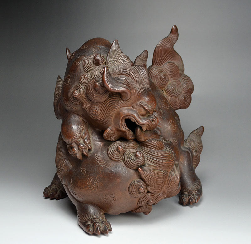 Antique Japanese Bizen Shishi Saikumono Object