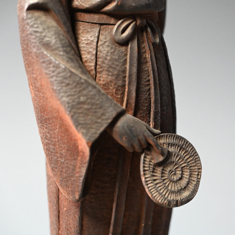 Taisho period Wood carving Chinese Woman