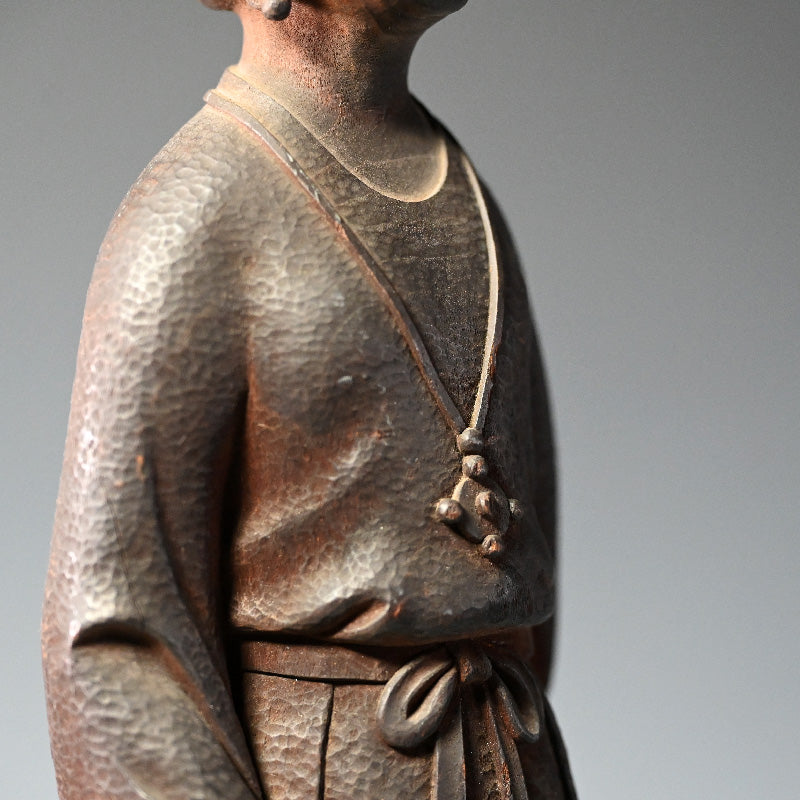 Taisho period Wood carving Chinese Woman