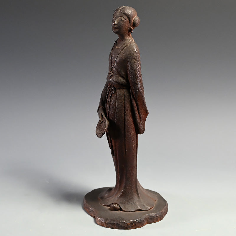 Taisho period Wood carving Chinese Woman