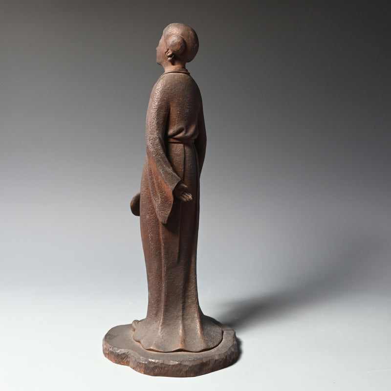 Taisho period Wood carving Chinese Woman