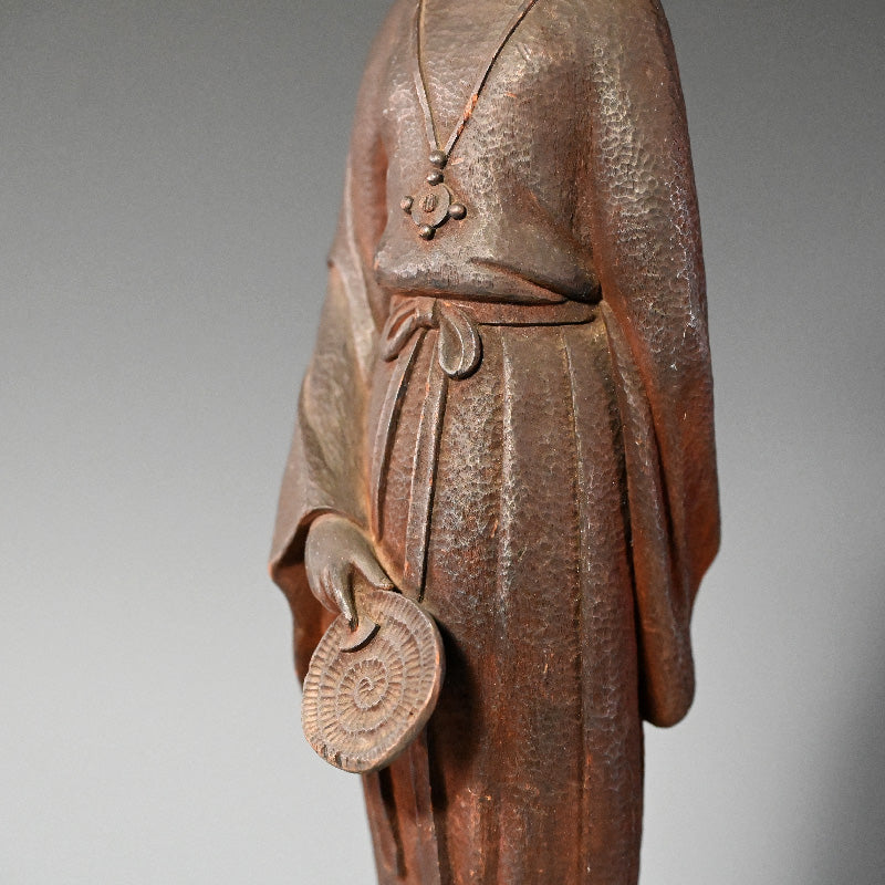 Taisho period Wood carving Chinese Woman