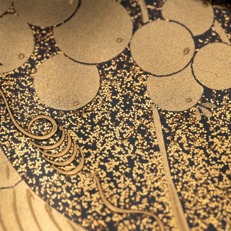 Exceptional Lacquered Suzuri-bako box ー服部 峻昇 “金地果実 硯箱”