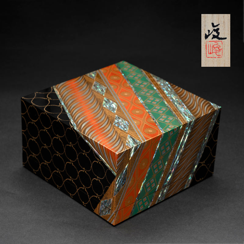Nishiki Pattern Lacquer Box ー服部 峻昇 “耀貝飾箱 彩華”