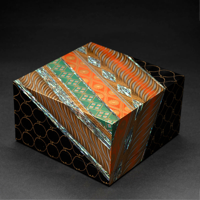 Nishiki Pattern Lacquer Box ー服部 峻昇 “耀貝飾箱 彩華”