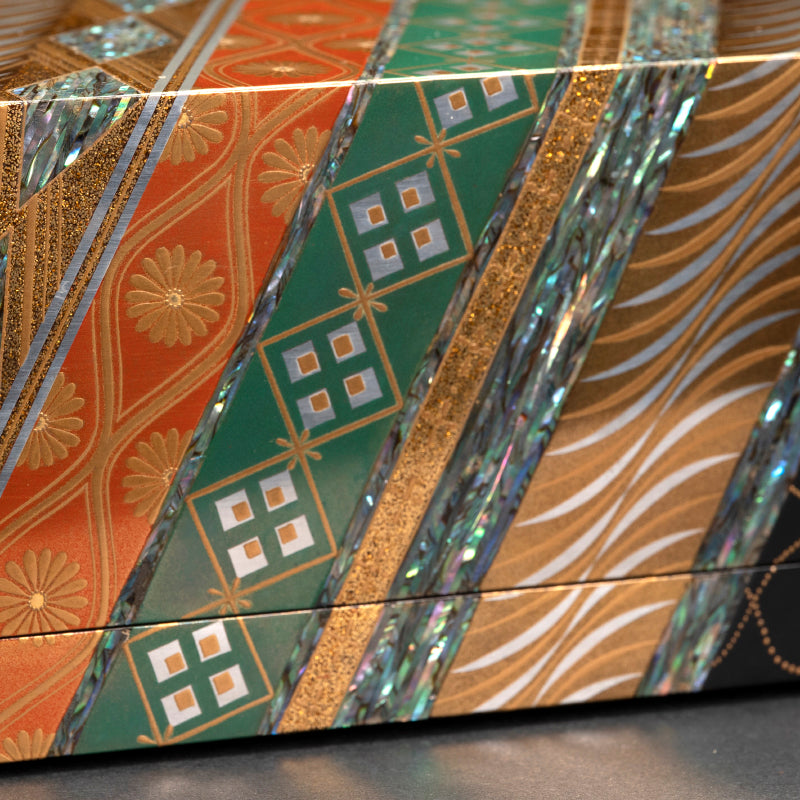 Nishiki Pattern Lacquer Box ー服部 峻昇 “耀貝飾箱 彩華”