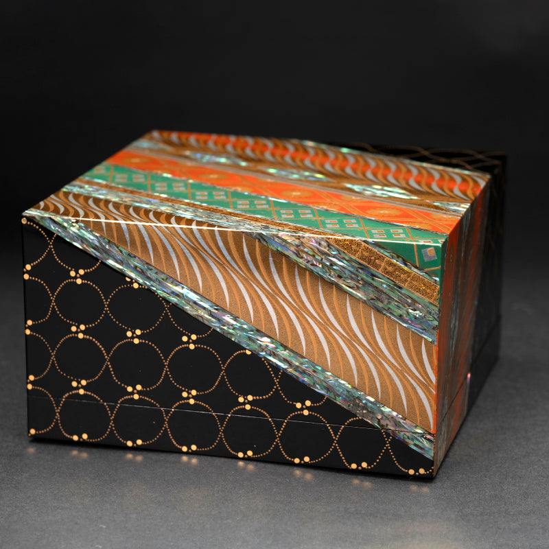 Nishiki Pattern Lacquer Box ー服部 峻昇 “耀貝飾箱 彩華”