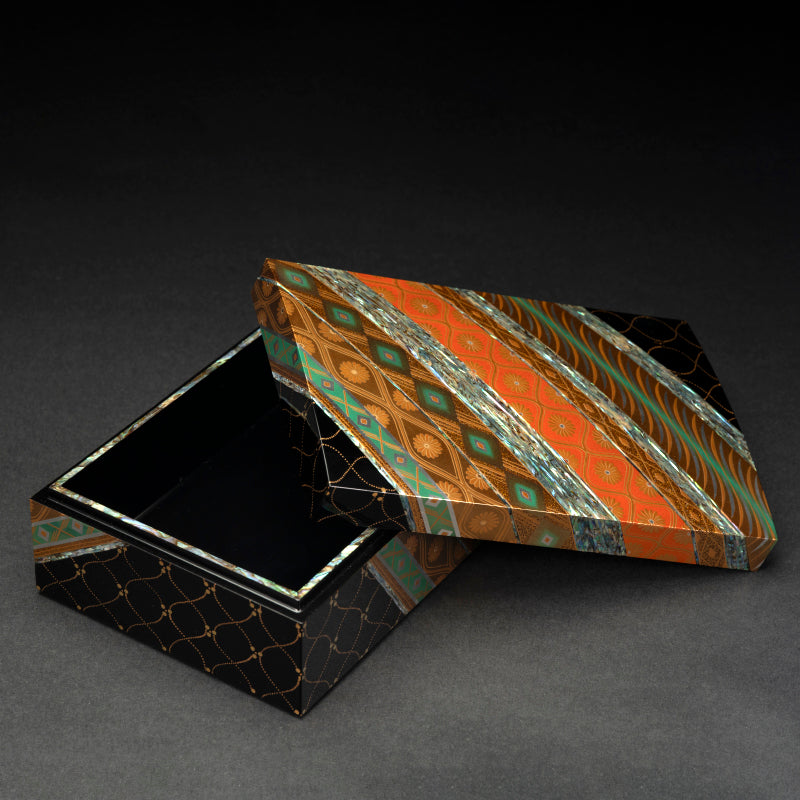 Brocade Pattern Lacquer Boxー服部 峻昇 “耀貝飾箱 彩華”