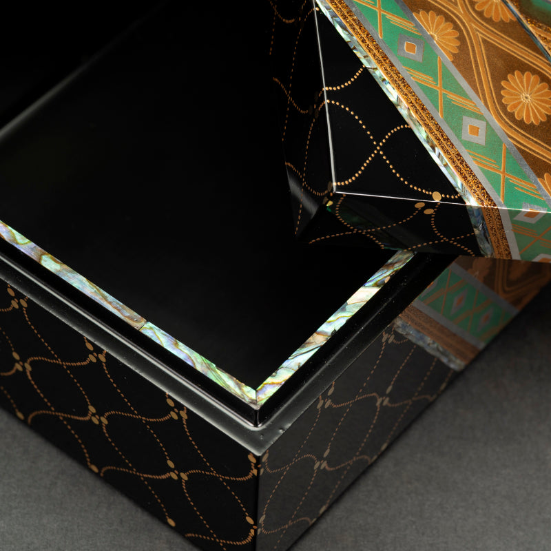Brocade Pattern Lacquer Boxー服部 峻昇 “耀貝飾箱 彩華”