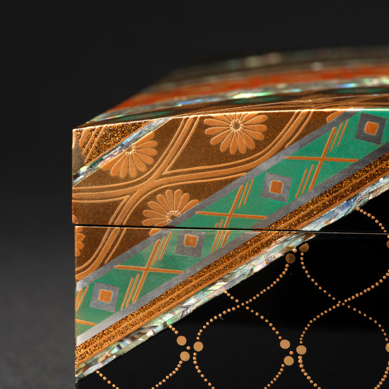 Brocade Pattern Lacquer Boxー服部 峻昇 “耀貝飾箱 彩華”