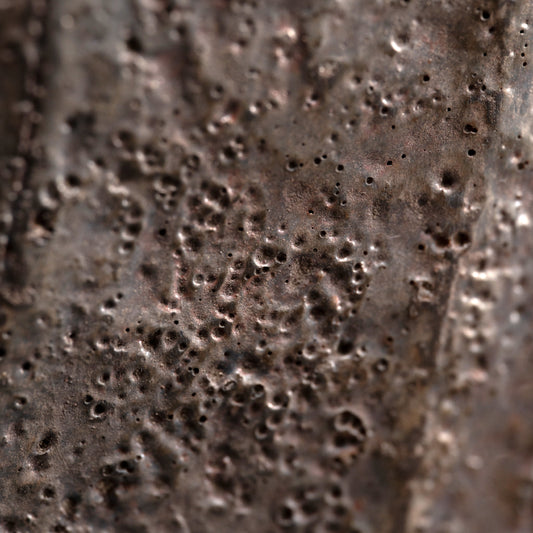 Silver Glazed Mizusashi Covered Jar ー加古 勝己 “銀彩水指”