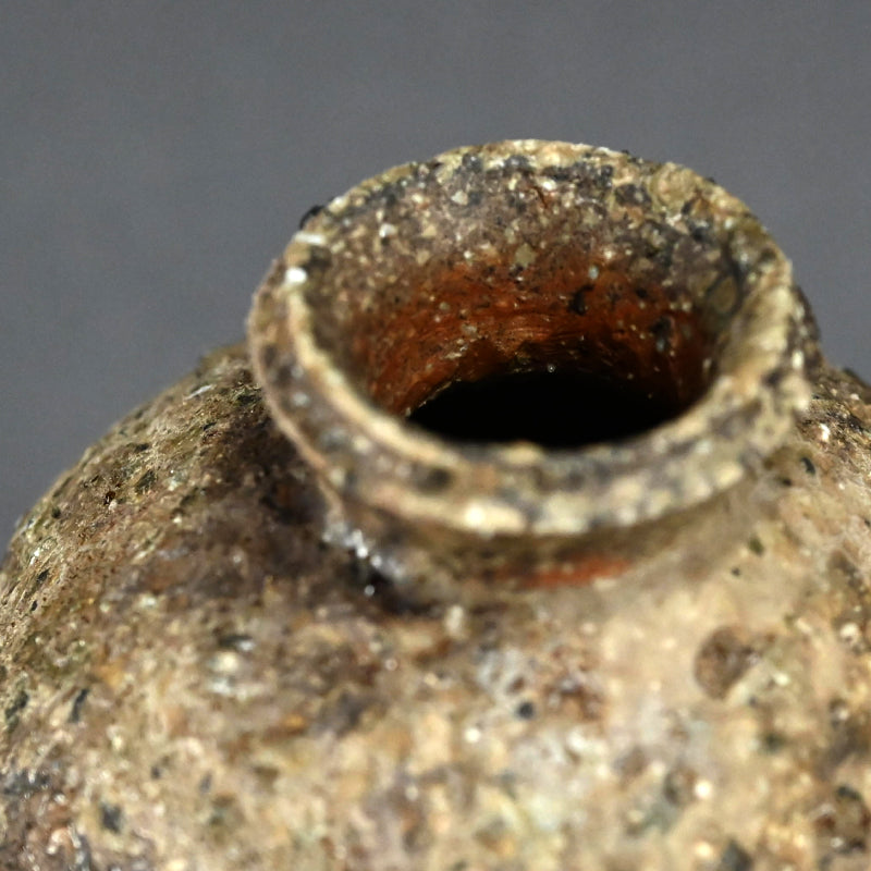 Iga Yakishime Vase ー寛白窯 岸野 寛 “伊賀焼〆檜垣文蹲壺”
