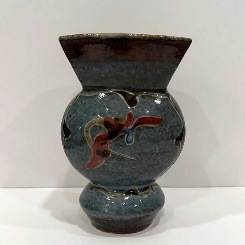 Classic Gosu Henko Vase by Pottery Legend ー河井 寛次郎 “呉須花繪扁壺”