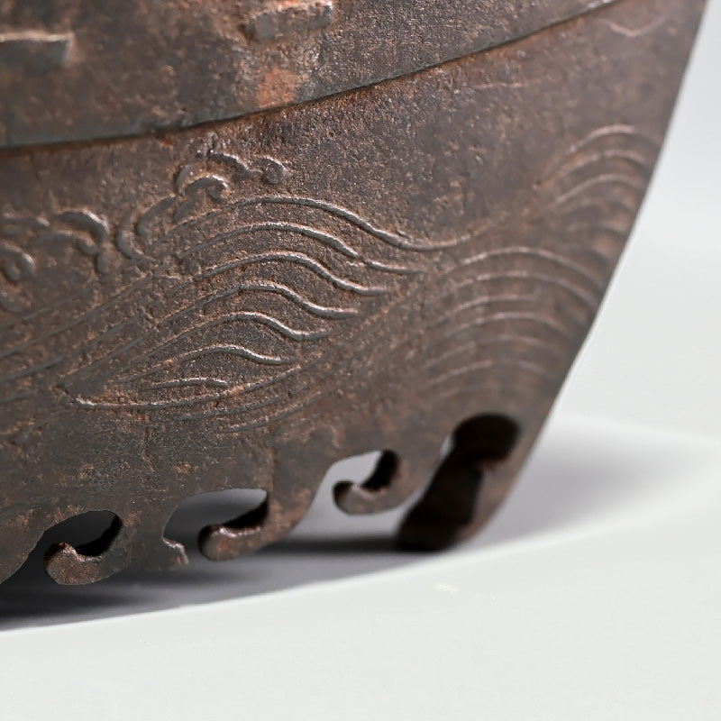 Antique Japanese Iron Boat Shaped Sake Server