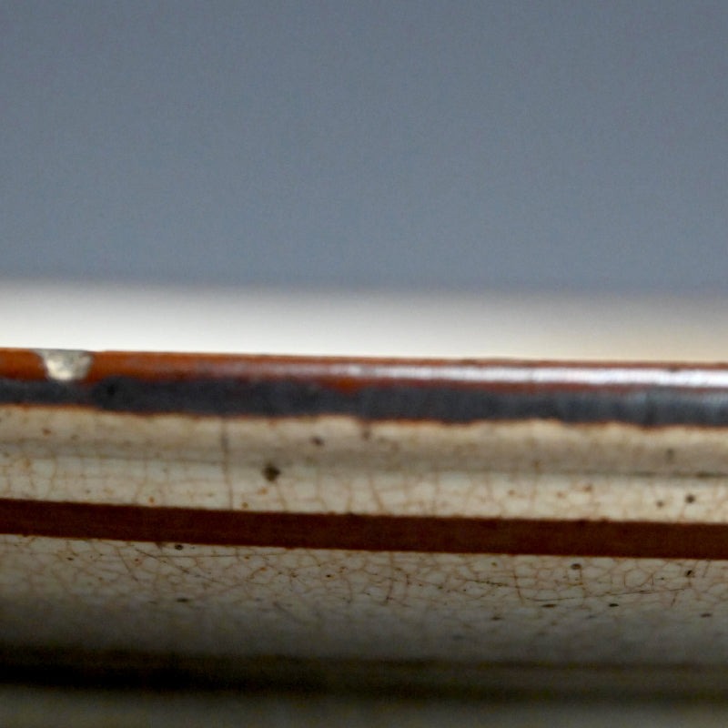 Unusual Seto E-zara Stoneware Mingei Plate