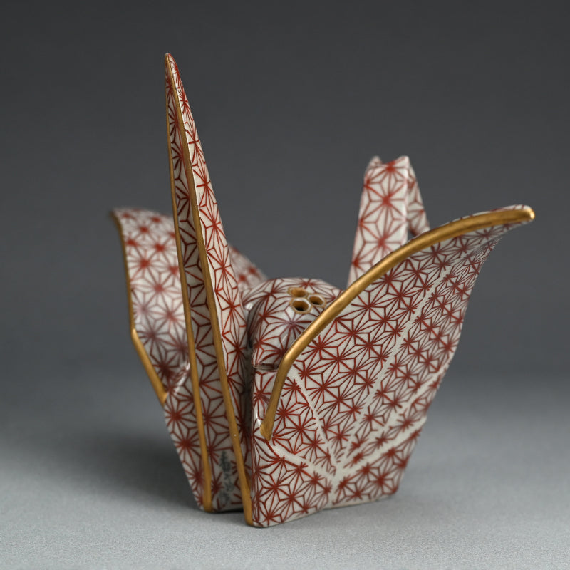 Origami Crane-Shaped Koro ー宮川 香齋 “竹鶴香炉 熨斗鶴"